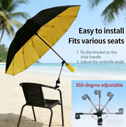 ⌛Today's Daily Special-Outdoor Camping Sunshade Umbrella with Clip, Sun Parasol Umbrella, 49-Inch Large Canopy, UV Protection, Beach Gear, Ideal for Travel, Fishing, Golf, Sports Events, Lightweight Canopy