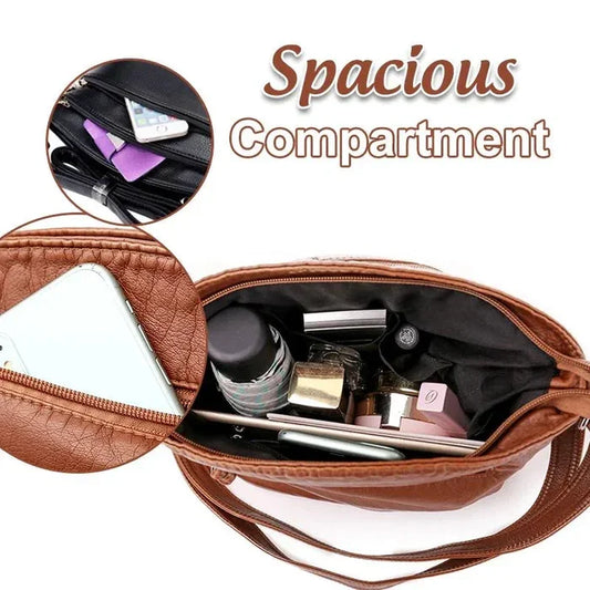 ✨Hot Sale 49% Off🌸Soft Leather Messenger Multi Pocket Large Capacity Shoulder Bag
