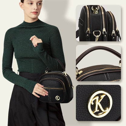 ✨Hot Sale 🎁Multifunctional compartment Adjustable wide shoulder strap leather bag
