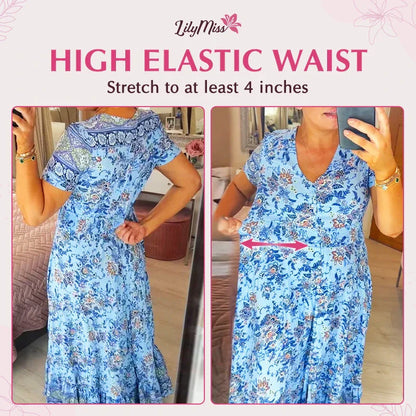 🔥2025 NEW SALES - 50% OFF🔥Floral casual print V-neck shirred waist long dress
