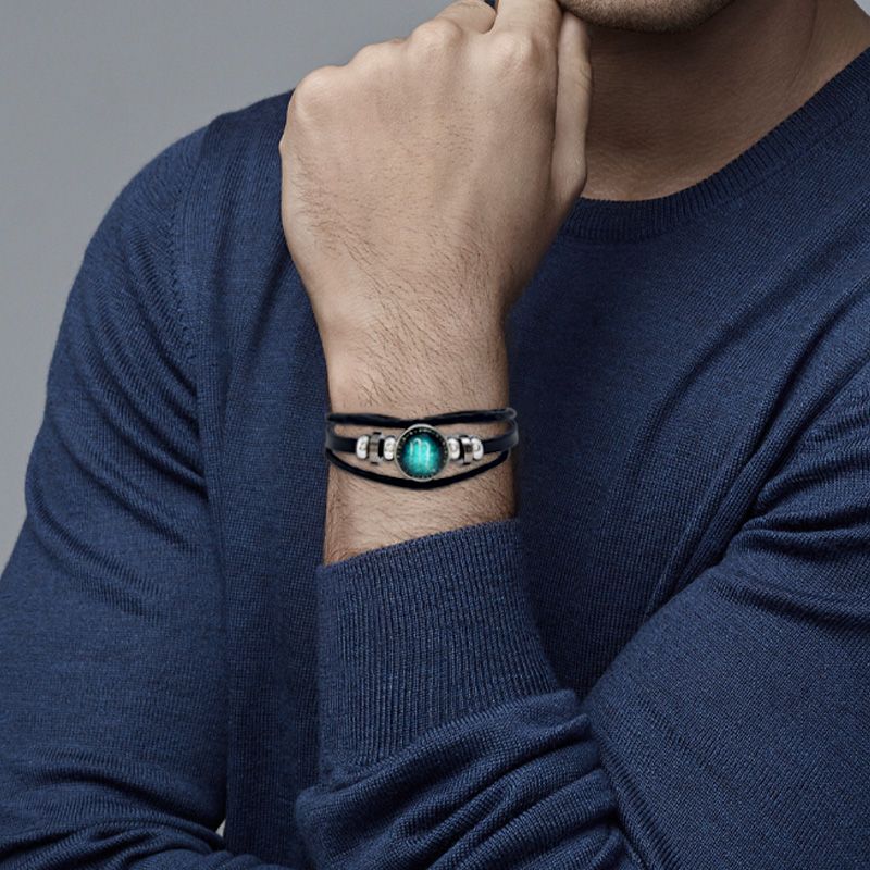 🎁Great Gift🌌Luminous 12 Constellations Bead Leather Woven Bracelet