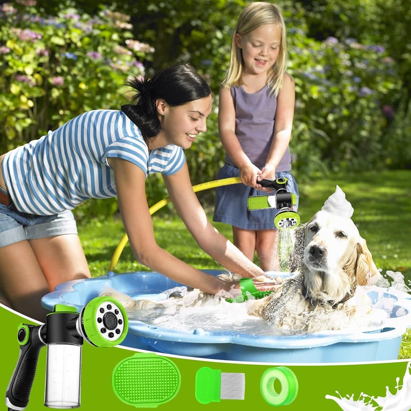 Pup Jet Dog Wash Hose Nozzle Foam Dog Horse Sprayer Wash Hose Attachment Soap Dispenser Sprayer Dog Bathing Sprayer