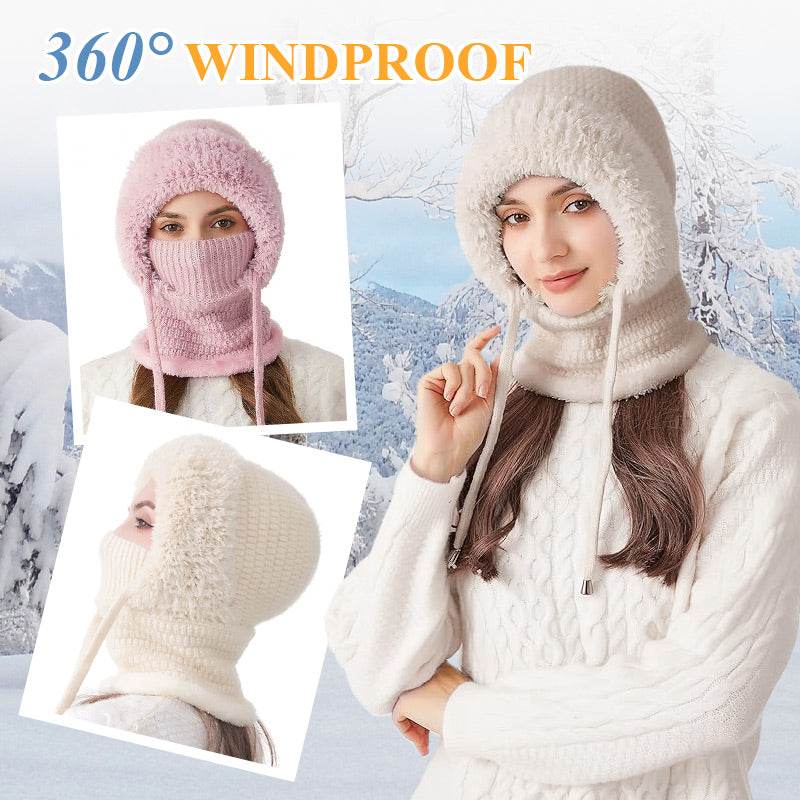 🔥Hot Sale 49% OFF🎁Women's Winter One-Piece Knitted Beanie Scarf Mask 4-in-1 Balaclava
