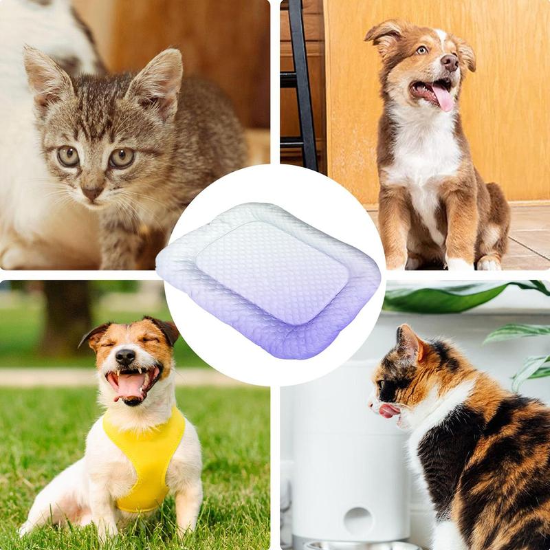 💖❄️Pet Cooling Mat for Dogs & Cats 🐾 Naturally Cool Ice-Silk Pad • Breathable, Washable & Soft 🐶🐱
