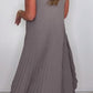 🔥2025 New arrivals - 50% OFF🌺Laney Pleated Short Sleeve Irregular Midi Top and Elastic Waist Wide Leg Pants Set✨