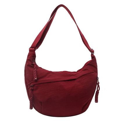 🔥Designer Direct Sales👜Women's Fashion Plain Color Nylon Crossbody Hobo Bag