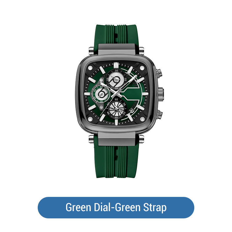 ⚡Hot Sale 50% Off⚡Multi Functional Waterproof Quartz Men's Square Watch Silicone Tape