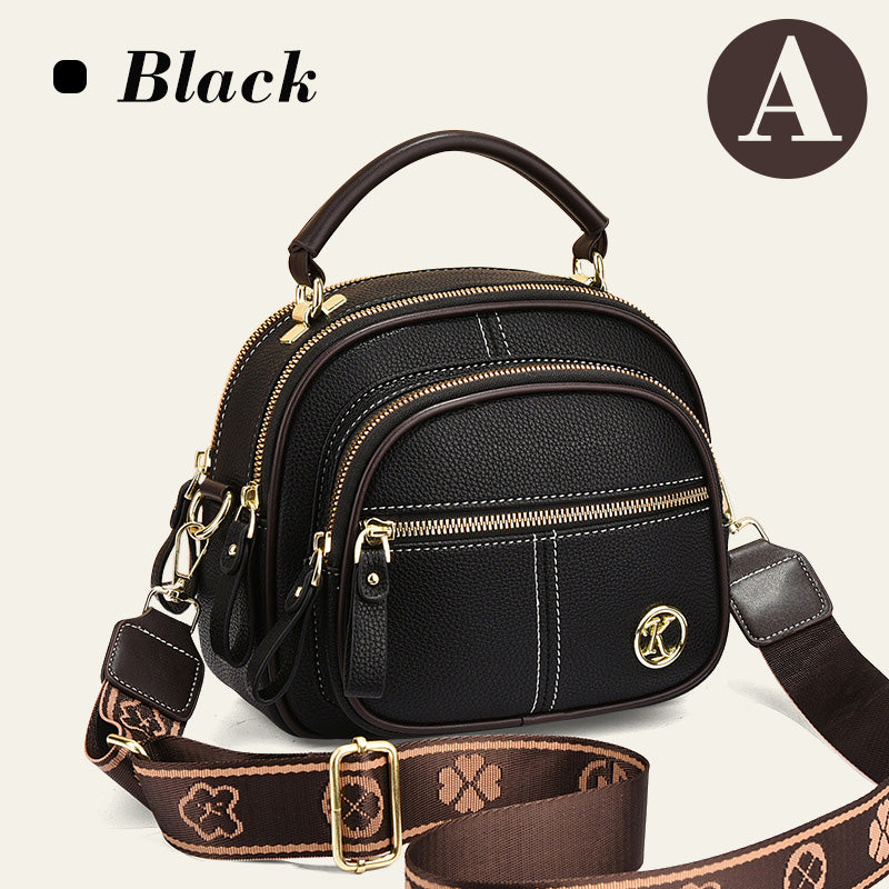 ✨Hot Sale 🎁Multifunctional compartment Adjustable wide shoulder strap leather bag