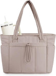 💕Hot Sale 50% OFF🎁Wandering Nature Puffer Tote Bag with Cup Holder & Laptop Compartment & Trolley Sleeve for Travel, Work, Nurse, Women
