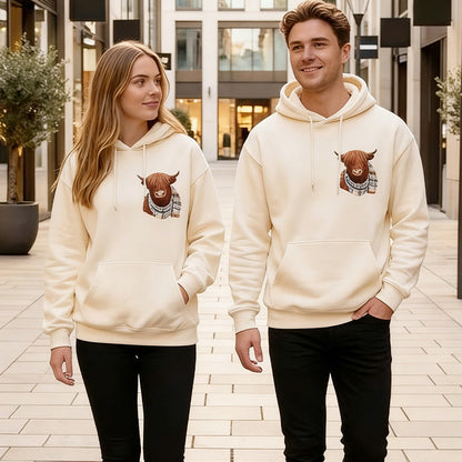 🐮 50% OFF!!🎁Cute Highland Cow Cozy Fleece-Lined Hooded Sweatshirt