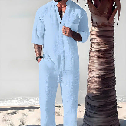 Men's Trendy Cotton Linen Top & Pants Two-Piece Set🎉BIG SALE-50% OFF