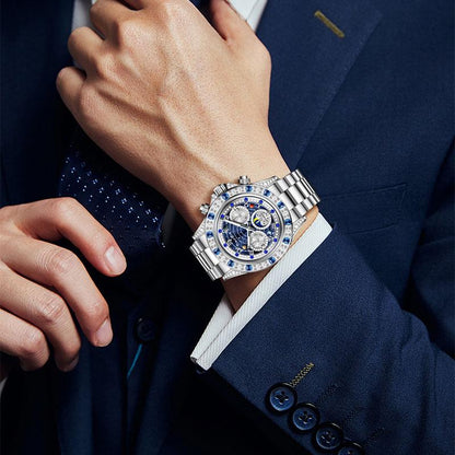 🔥 Hot Sale 🔥TINAIBIN Twelve Zodiac Signs & Starry Sky Diamond Automatic Skeleton Men's Watch