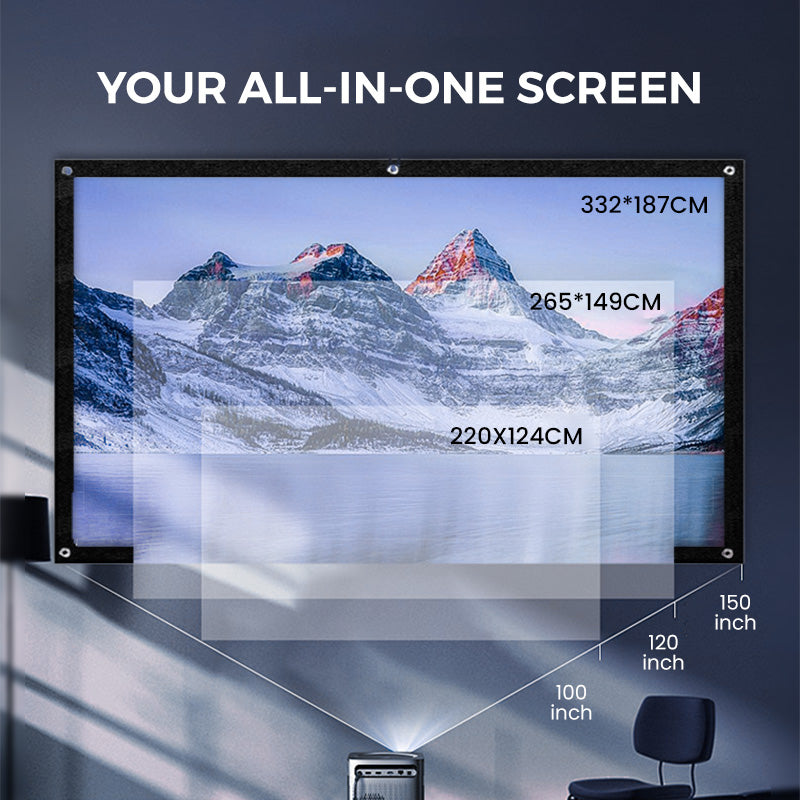 🥳2026 HOT SALE🥳💞50K+ SOLD!✨ High Definition Projection Screen - 120-inch Diagonal with Matte White Surface for Crystal Clear Home Cinema Experience 🎬🌟