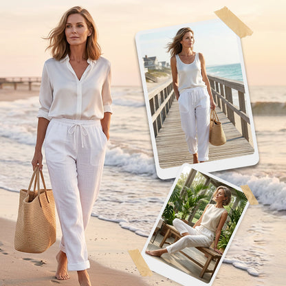 ⏳Limited-time 50% off🌸Women's Elastic Waist Cotton Linen Casual Pants