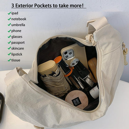 🔥Designer Direct Sales👜Women's Fashion Plain Color Nylon Crossbody Hobo Bag