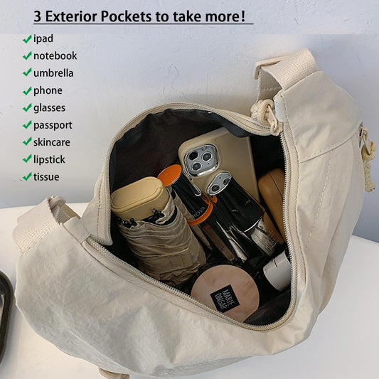 🔥Designer Direct Sales👜Women's Fashion Plain Color Nylon Crossbody Hobo Bag
