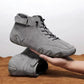 Italian suede high boots with Velcro-Masculine style, casual chic