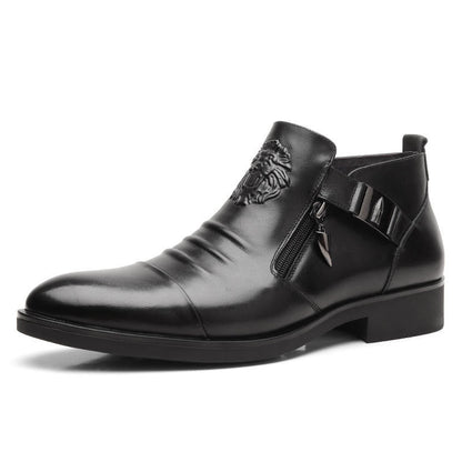 🔥Men's Embossed Ankle Boots  Dual Side Zipper Trendy Boots! 👞✈️Free Shipping
