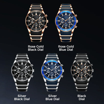 ⌚ 50% OFF NOW! ✨ Men's Waterproof Multifunctional Quartz Watch – Chronograph Design, Luminous Hands & Stainless Steel 🌊