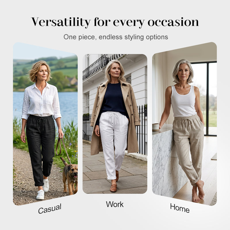 ⏳Limited-time 50% off🌸Women's Elastic Waist Cotton Linen Casual Pants