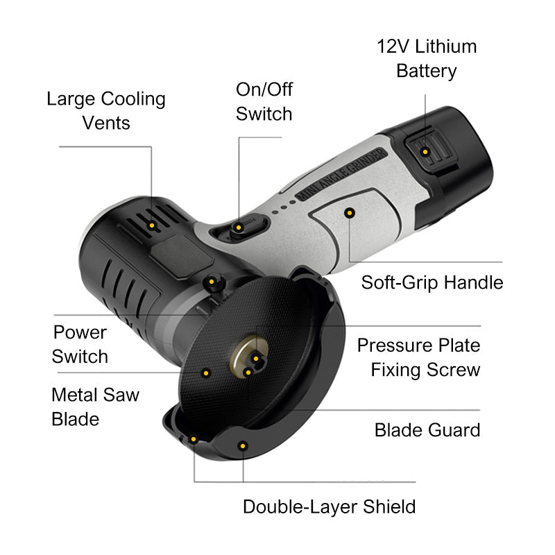 🔥2025 Hot Sale🧰12V Mini Angle Grinder with Cutting Disc