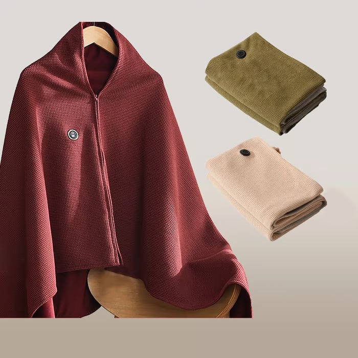 🎅Best Winter Gifts 🔥Portable Heated Shawl – Stay Warm Anywhere, Anytime ( Free Shipping)