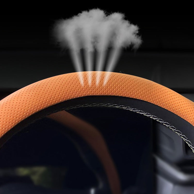 🏆 50K+ SOLD! – Almost Gone💥-✨ Nappa Leather car steering wheel cover