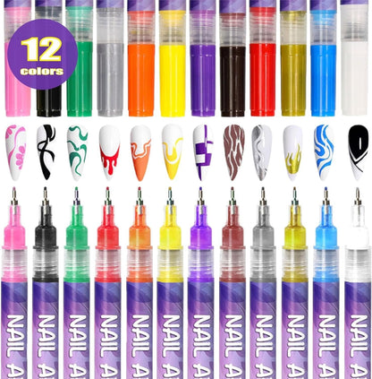 🎅🌟CHRISTMAS SPECIAL PRICE: $21.99!!⏳12 Colors Nail Art Pens Set🎨💅