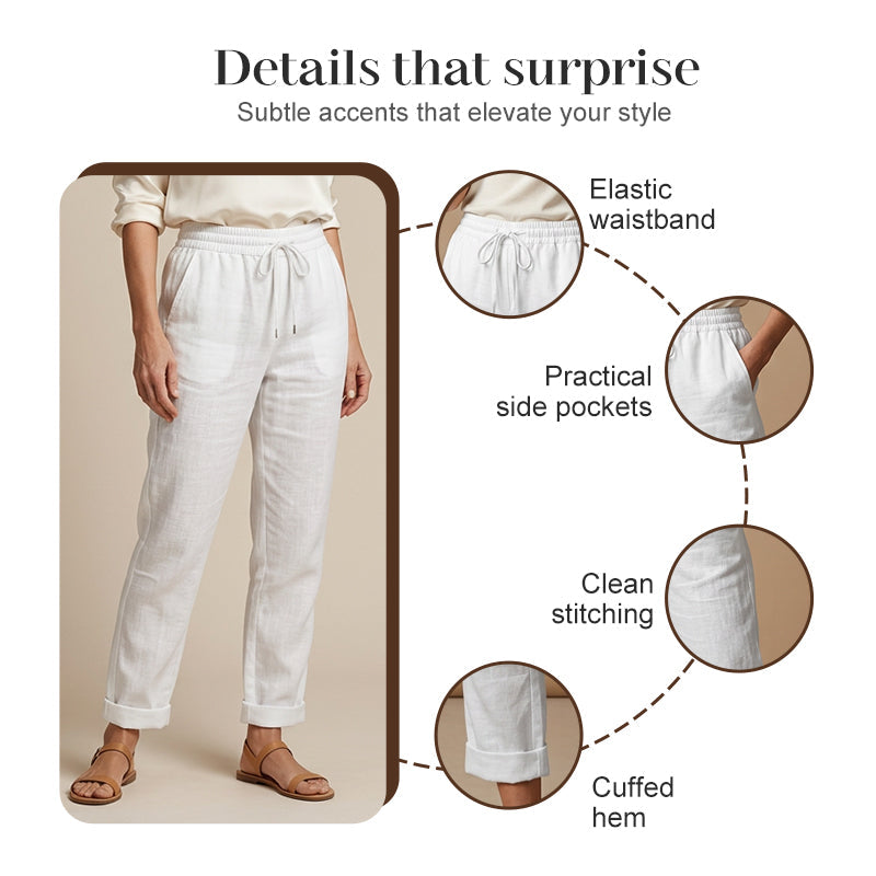 ⏳Limited-time 50% off🌸Women's Elastic Waist Cotton Linen Casual Pants