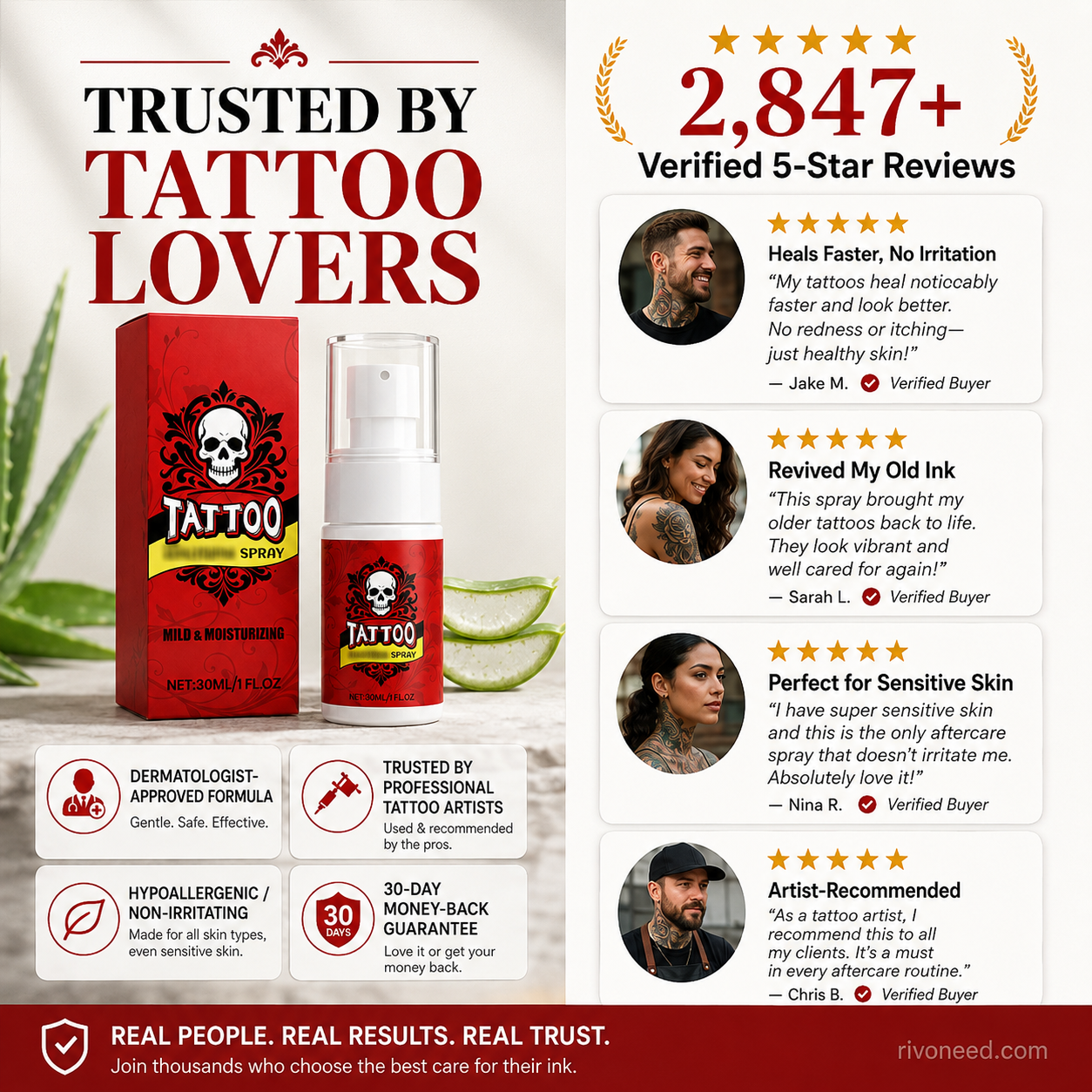 💪50% OFF | Tattoo Aftercare Moisturizing Spray 💧 Hydrating Mist for Vibrant & Healthy Ink
