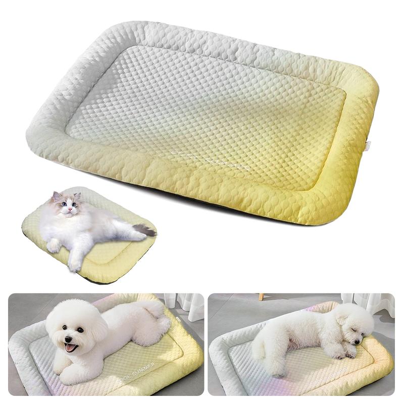 💖❄️Pet Cooling Mat for Dogs & Cats 🐾 Naturally Cool Ice-Silk Pad • Breathable, Washable & Soft 🐶🐱