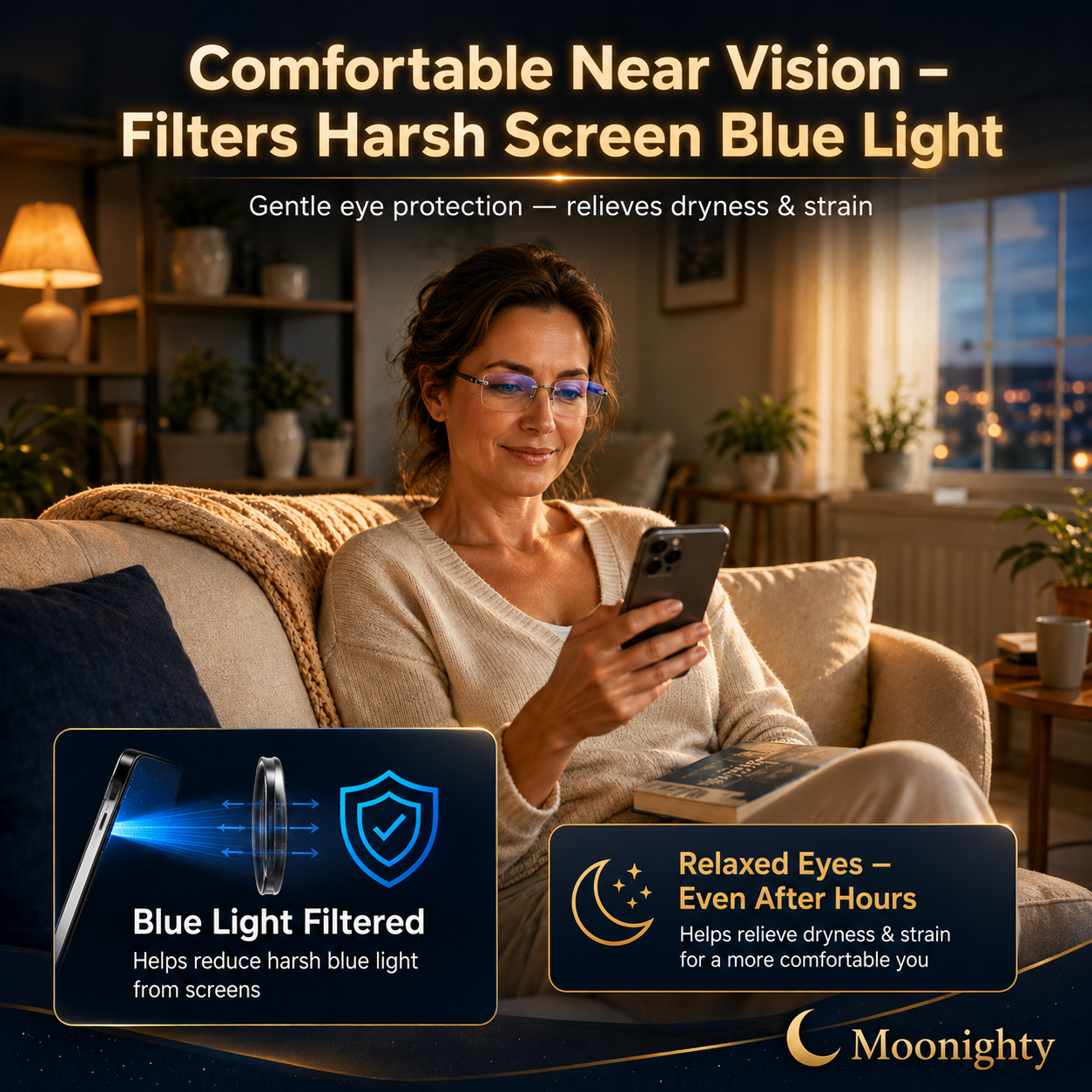 👓Frameless, ultralight reading glasses with a diamond-cut finish