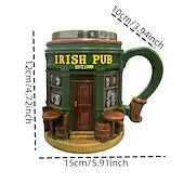 🍀 Celebrate St. Patrick’s Day Like a True Irish Pub! 3D Resin Shamrock Beer Stein Mug 🍺