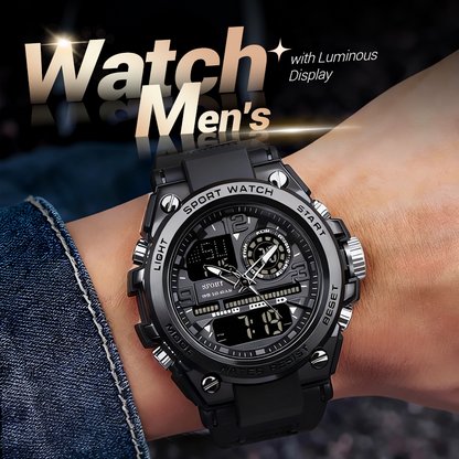 Men's Waterproof Sports Watch with Luminous Display