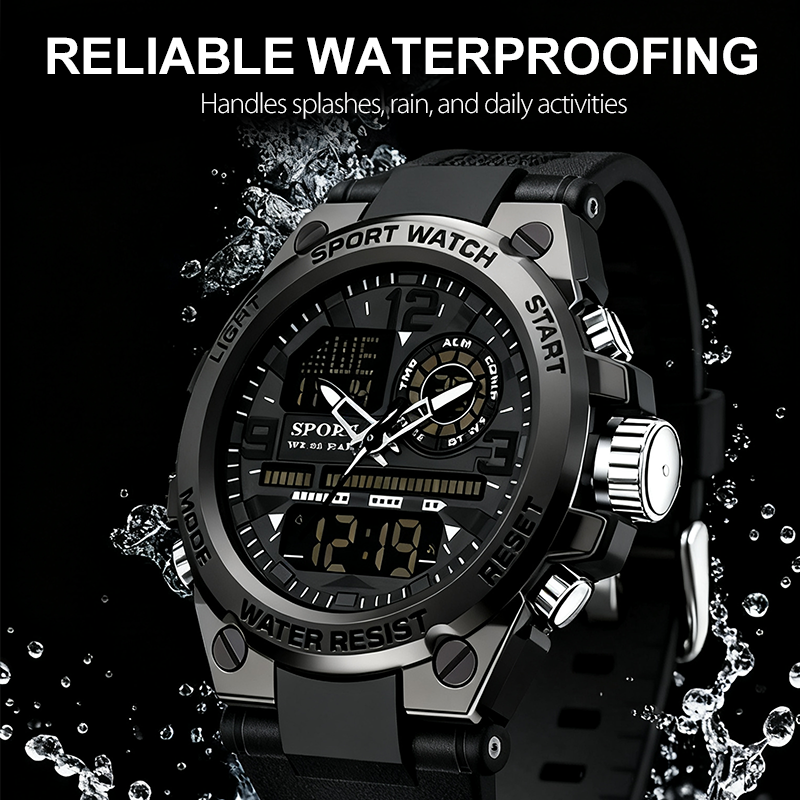 Men's Waterproof Sports Watch with Luminous Display