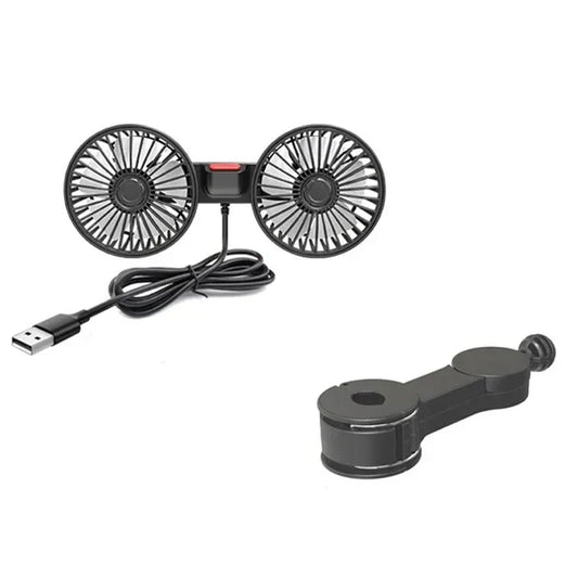 💥Limited time 50% off🔥Car Seat Back Cooling Fan USB Charge Dual Head Fan 360 Degree Rotation Portable Cooler 3-Speed Super Wind Car Accessories