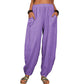 Women's linen and cotton wide leg pants