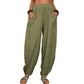 Women's linen and cotton wide leg pants