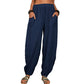 Women's linen and cotton wide leg pants