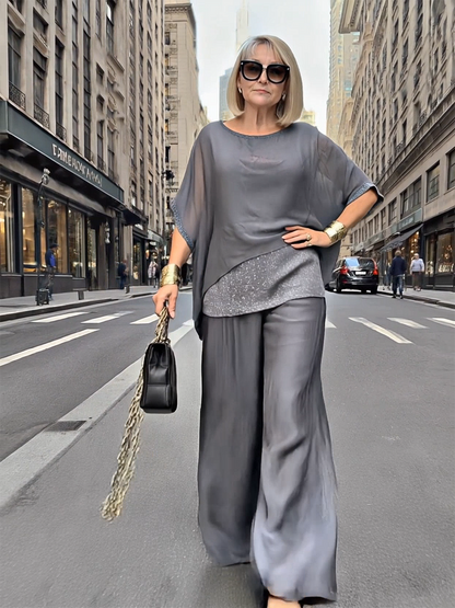 🔥50% OFF – Limited Time💥Summer Chiffon Sequins Women's Casual Fashion Leisure Suit