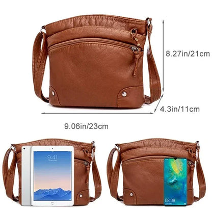✨Hot Sale 49% Off🌸Soft Leather Messenger Multi Pocket Large Capacity Shoulder Bag