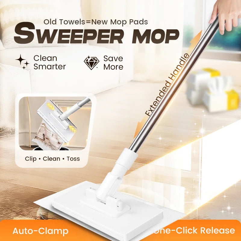 💥 Last day! 50% Off 💥Disposable Dust Mop with 4 Reusable Cloths