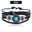 🎁Great Gift🌌Luminous 12 Constellations Bead Leather Woven Bracelet