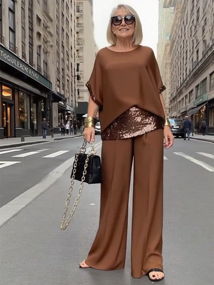 🔥50% OFF – Limited Time💥Summer Chiffon Sequins Women's Casual Fashion Leisure Suit