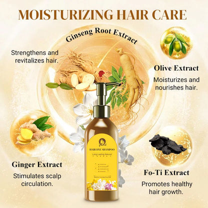 🔥Exclusive 2025 Luxury Sale✨🎁Long Lasting Natural Hair Dye Shampoo