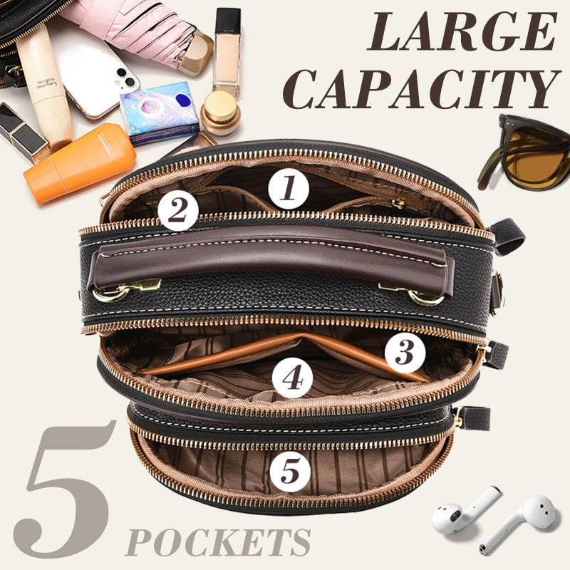 ✨Hot Sale 🎁Multifunctional compartment Adjustable wide shoulder strap leather bag