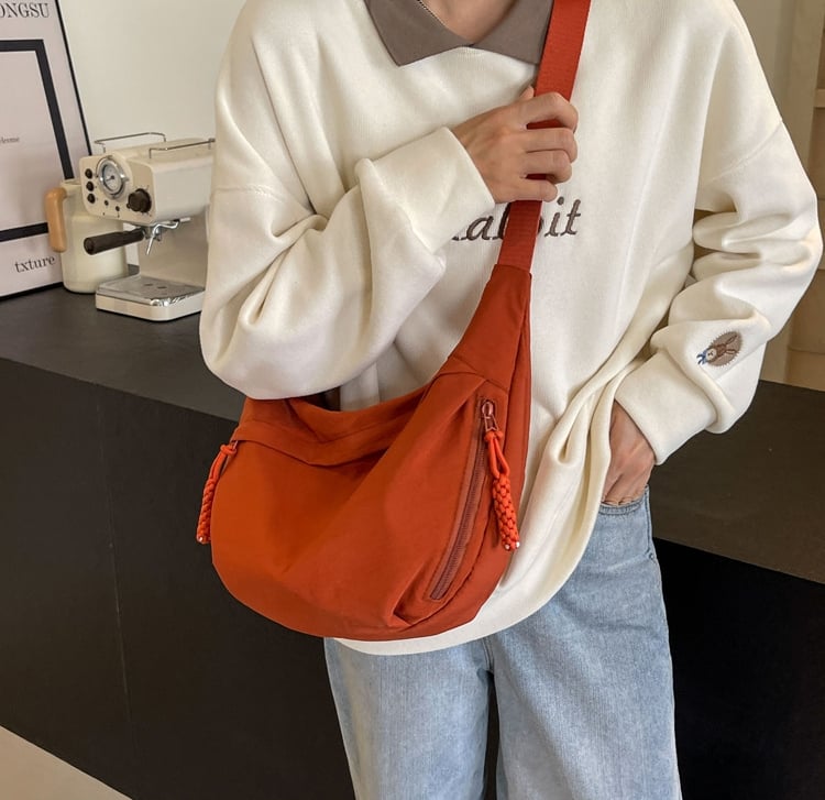 🔥Designer Direct Sales👜Women's Fashion Plain Color Nylon Crossbody Hobo Bag