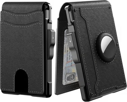 💼🔒Men's Slim RFID Blocking Aluminum Wallet – Pop-Up Card Holder with Money Clip & Dual ID Windows