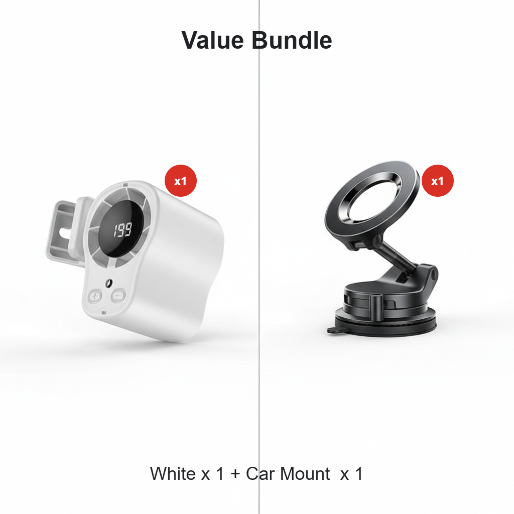 🌀Summer Hot Sale 💨50K+ SOLD!🚙Hands-Free Personal Cooling Fan with LED Display❄️🌬️