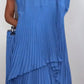 🔥2025 New arrivals - 50% OFF🌺Laney Pleated Short Sleeve Irregular Midi Top and Elastic Waist Wide Leg Pants Set✨